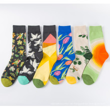 Hochwertige Fashion Crew Happy Cotton 2019 Fotodruck Socken für Herren